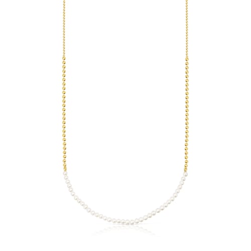 Gargantilla con baño de oro 18 kt sobre plata y perlas Gloss