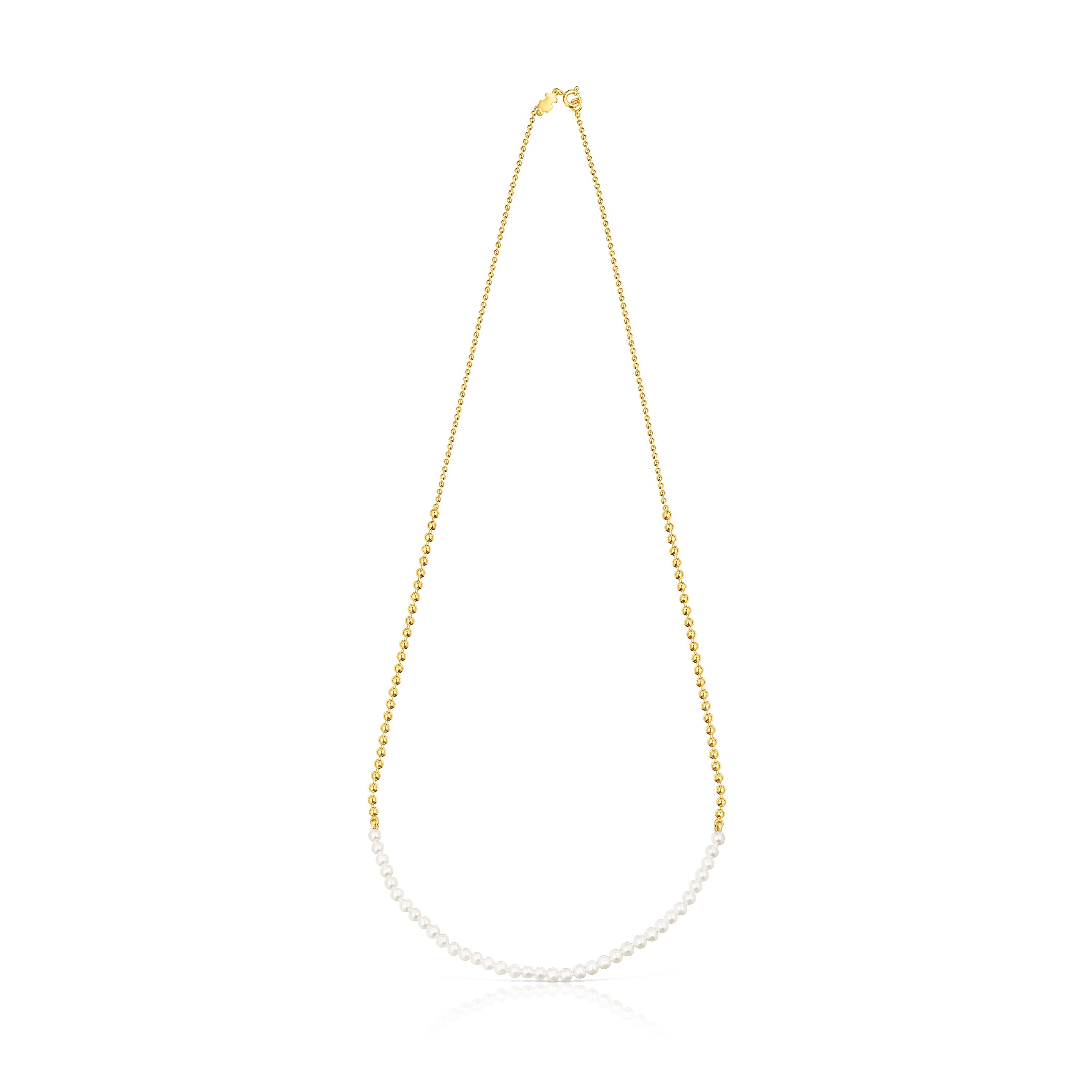 Silver Vermeil Gloss Choker with Pearls