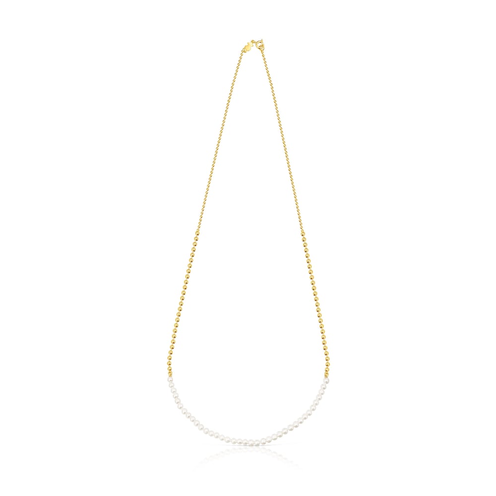 Silver Vermeil Gloss Choker with Pearls