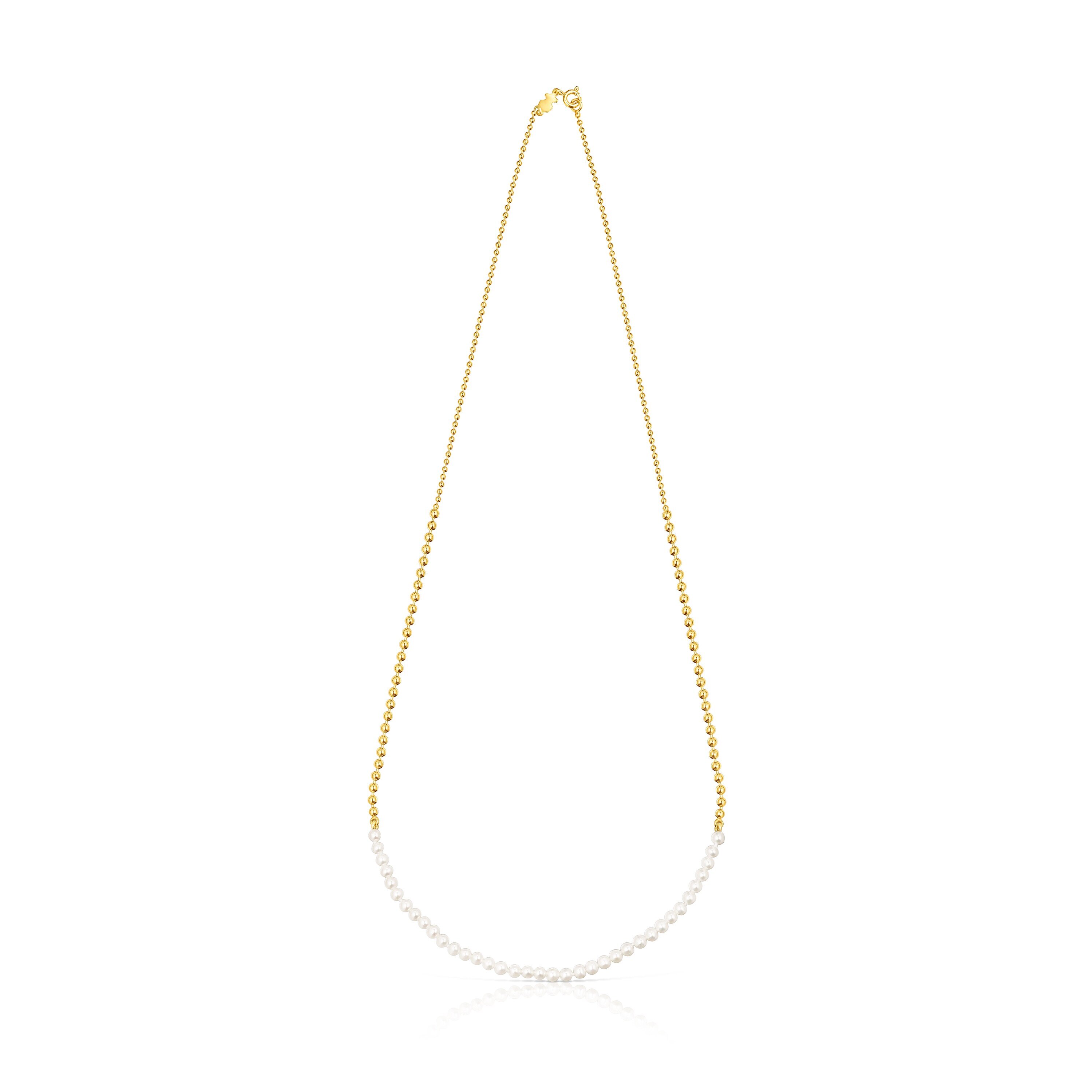 Silver Vermeil Gloss Choker with Pearls