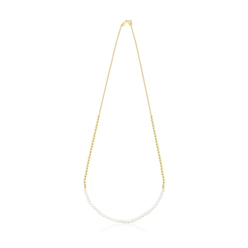 Gargantilla con baño de oro 18 kt sobre plata y perlas Gloss
