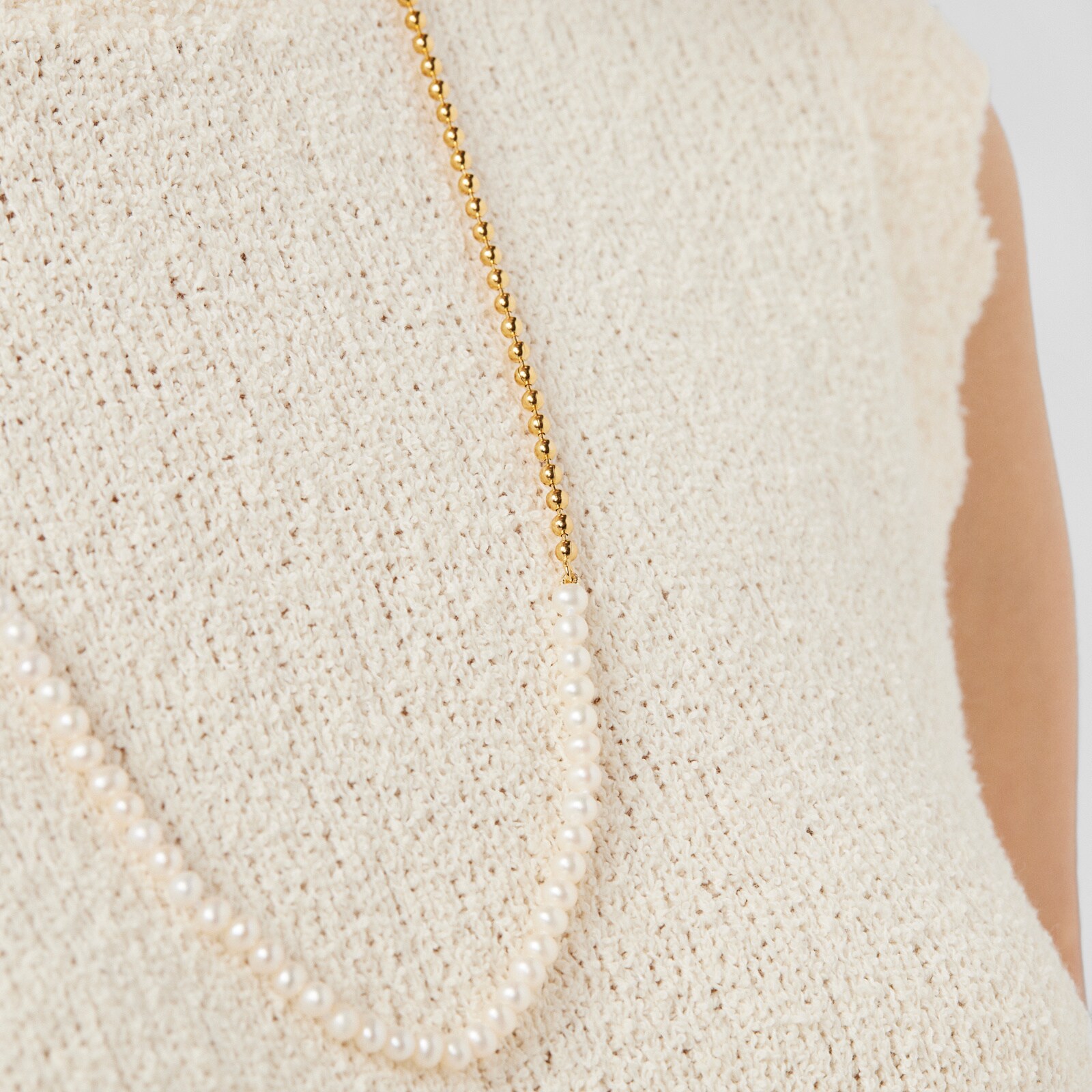 Silver Vermeil Gloss Choker with Pearls