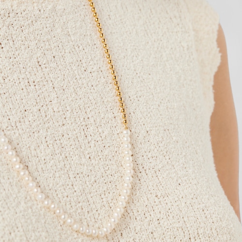 Gargantilla con baño de oro 18 kt sobre plata y perlas Gloss