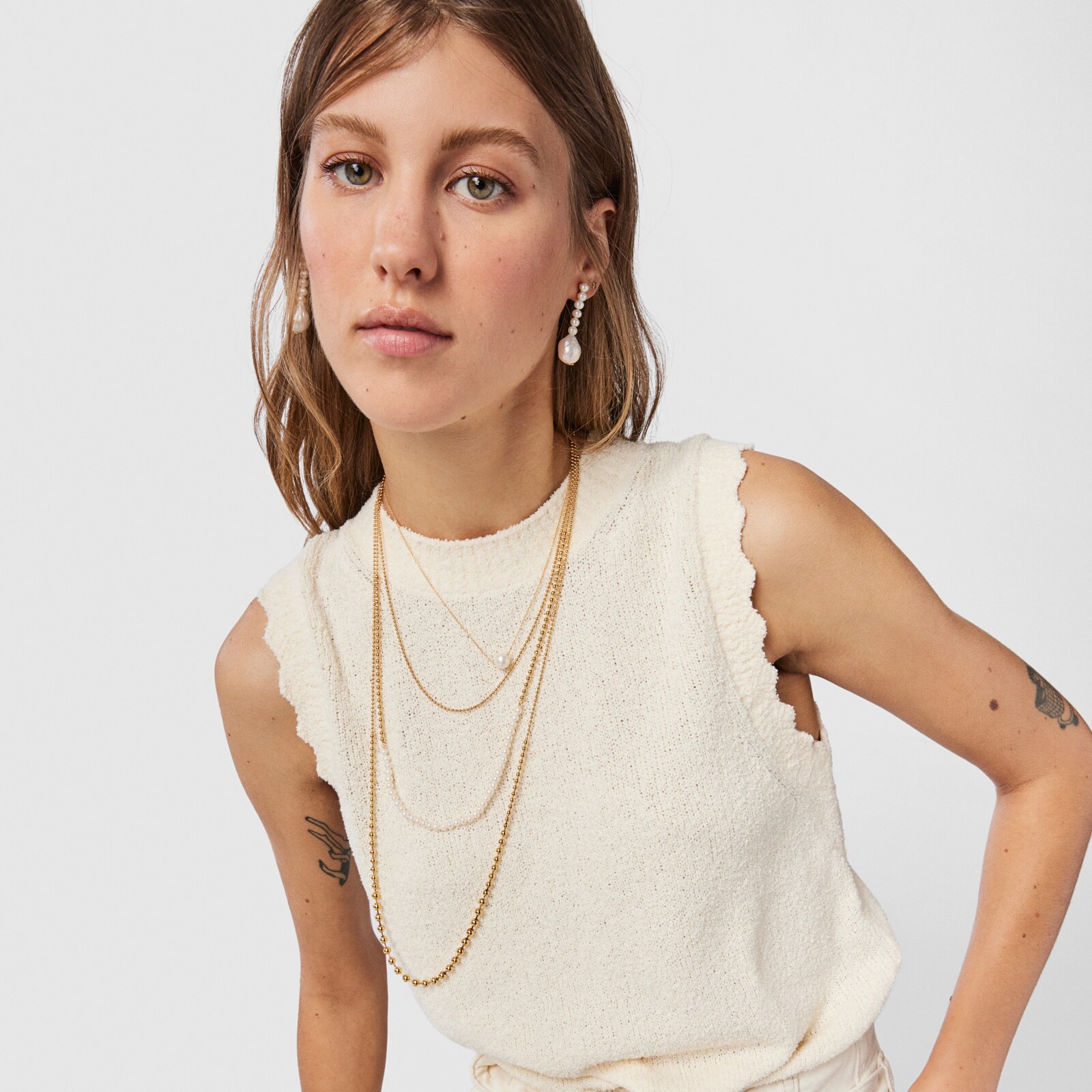 Silver Vermeil Gloss Choker with Pearls