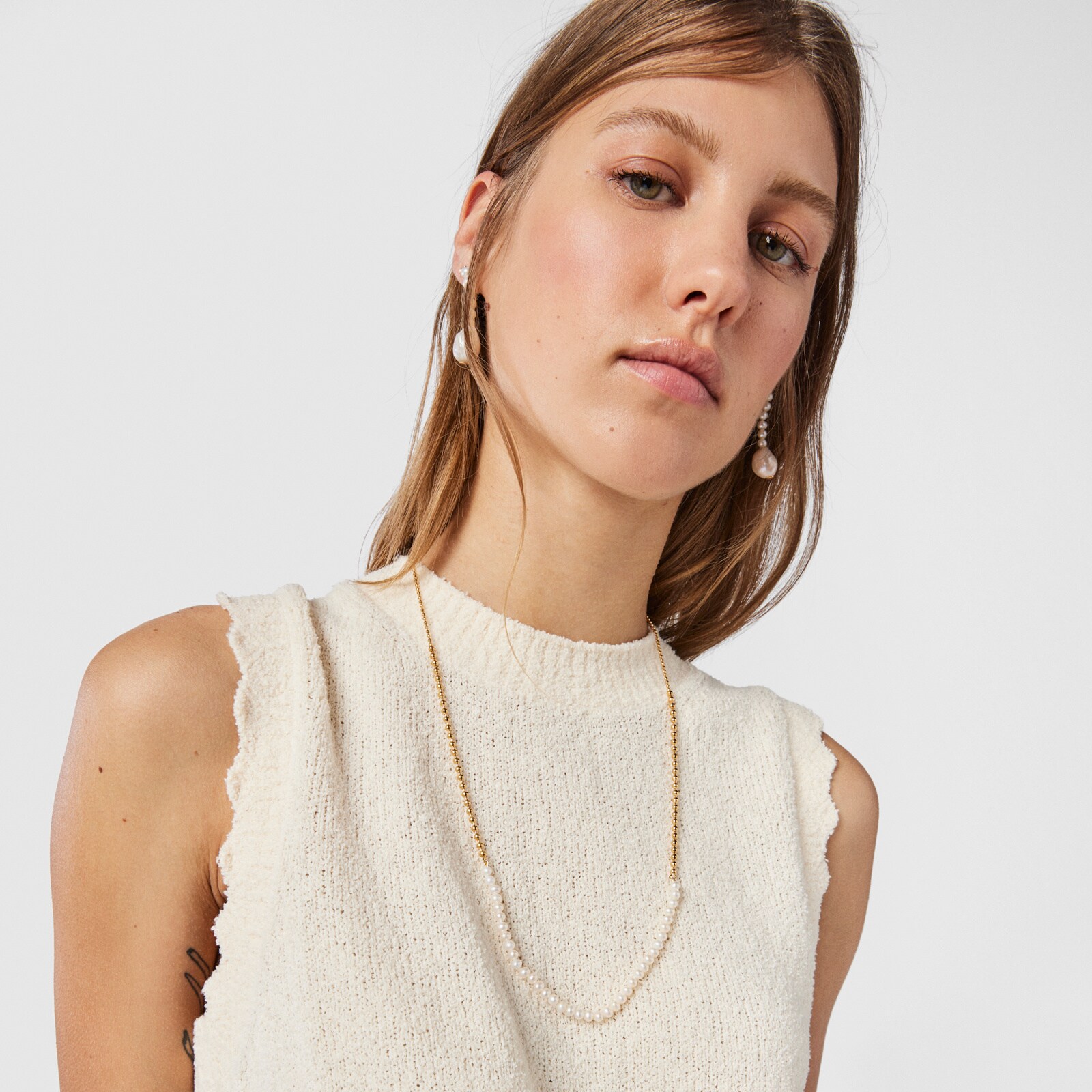 Silver Vermeil Gloss Choker with Pearls