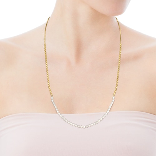 Gargantilla con baño de oro 18 kt sobre plata y perlas Gloss