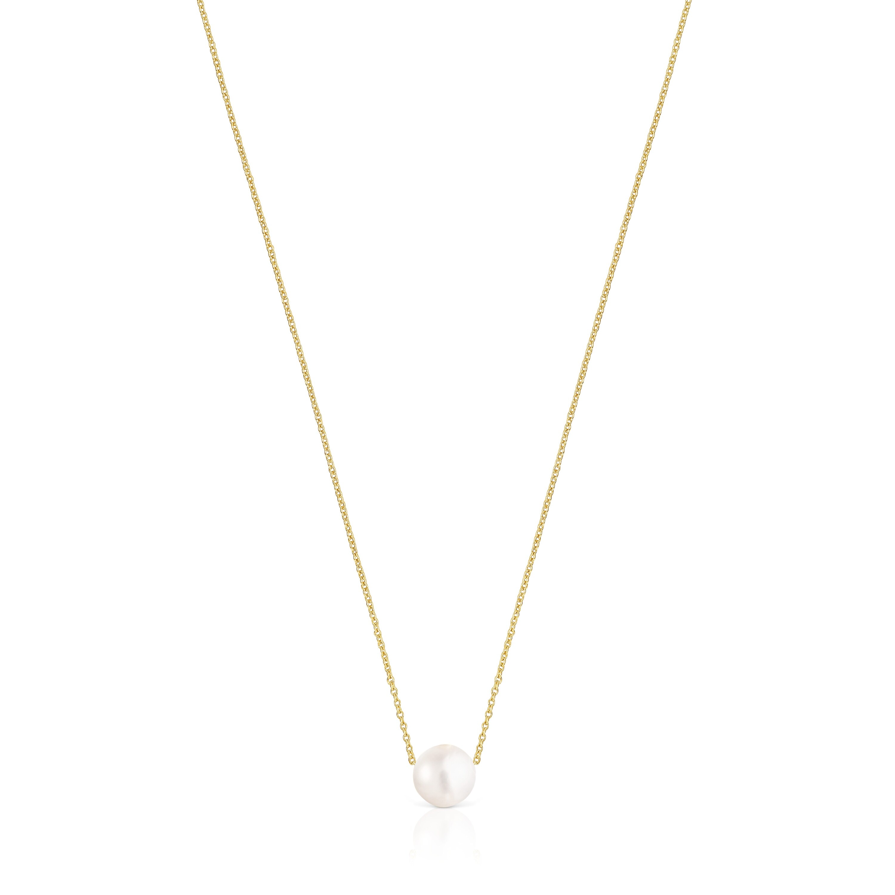 Collar con baño de oro 18 kt sobre plata y perla Gloss