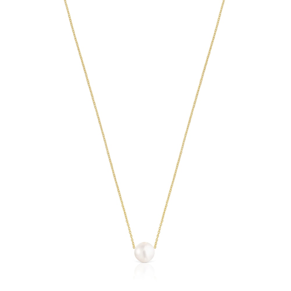 Silver Vermeil Gloss Necklace with Pearl