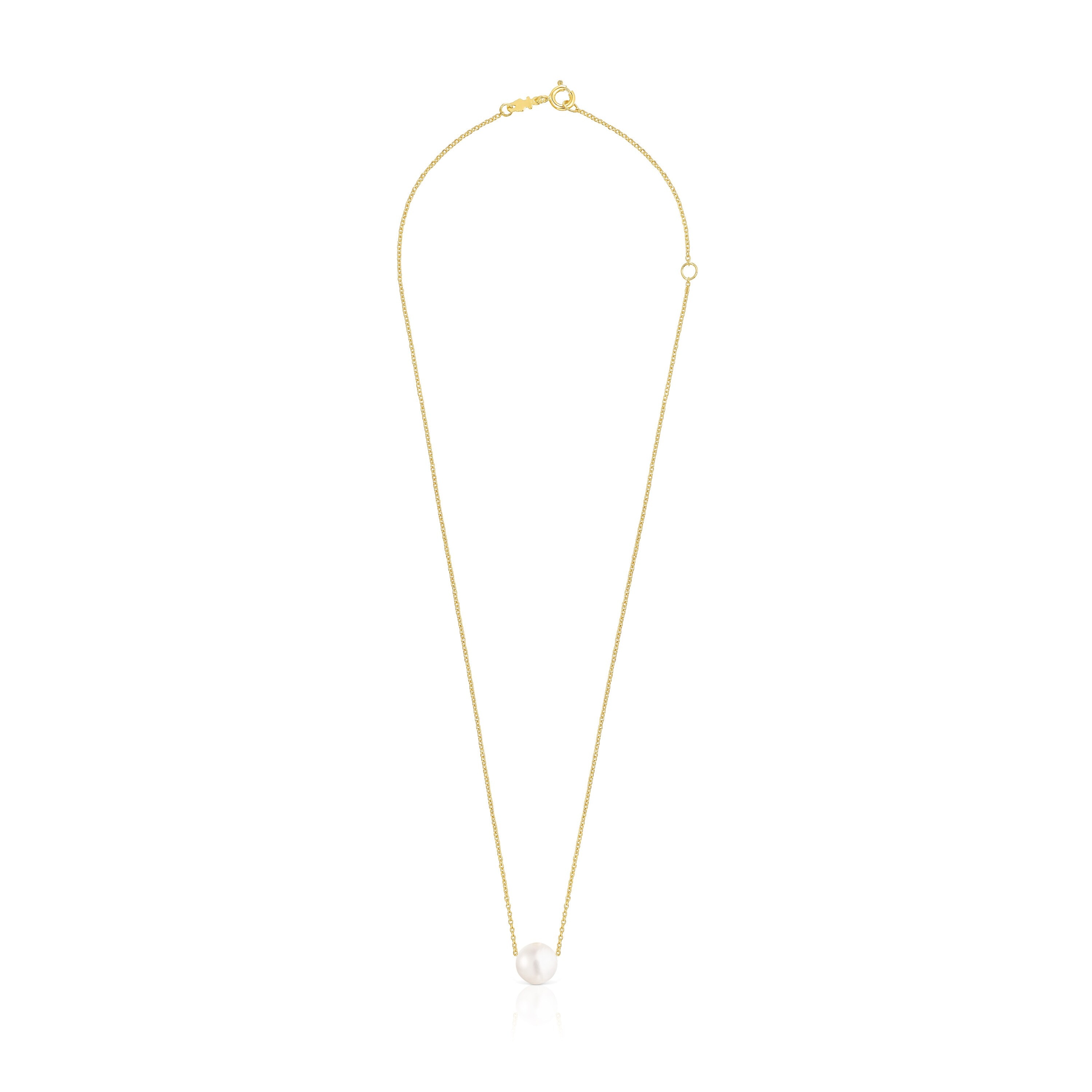 Collar con baño de oro 18 kt sobre plata y perla Gloss