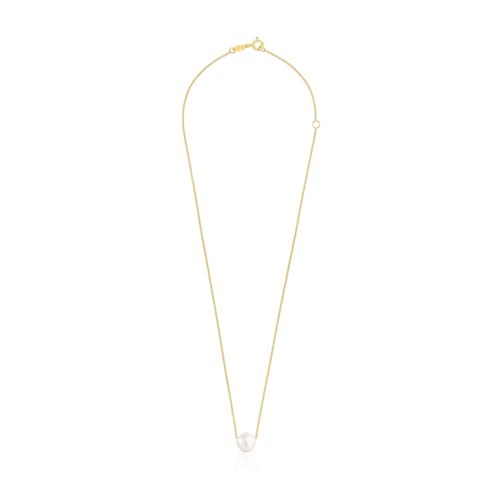 Silver Vermeil Gloss Necklace with Pearl
