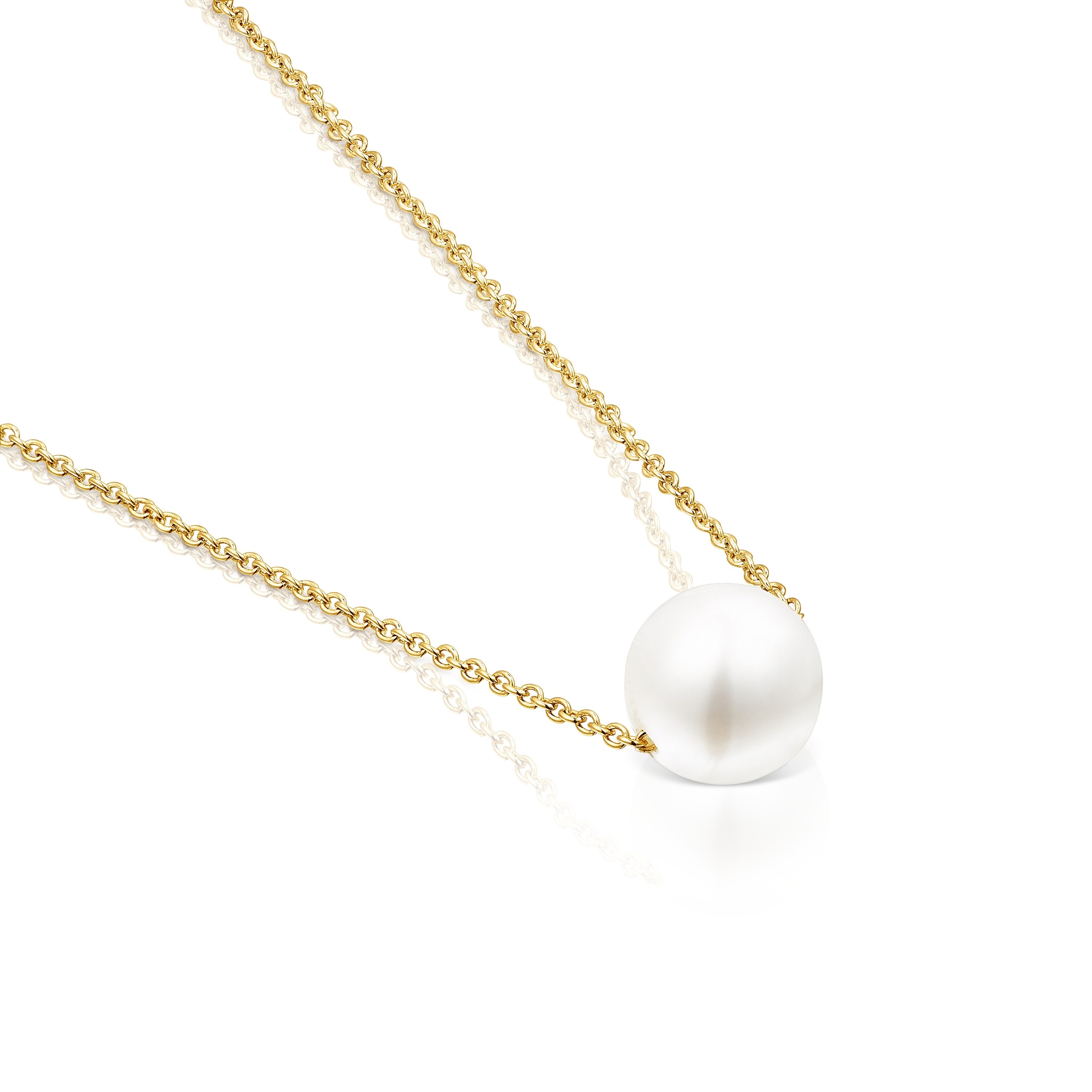 Collar con baño de oro 18 kt sobre plata y perla Gloss