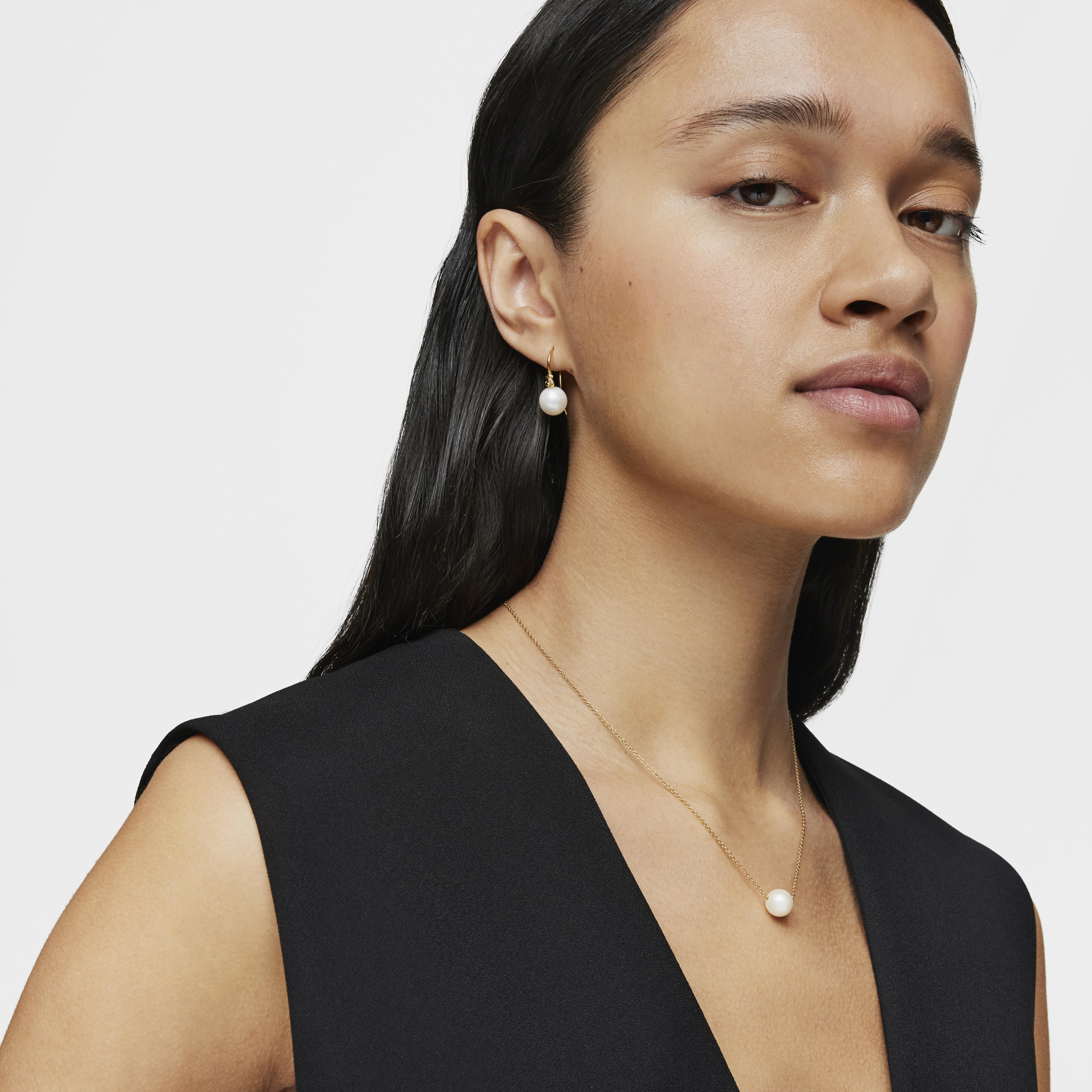 18K gold vermeil Gloss Necklace with Pearl