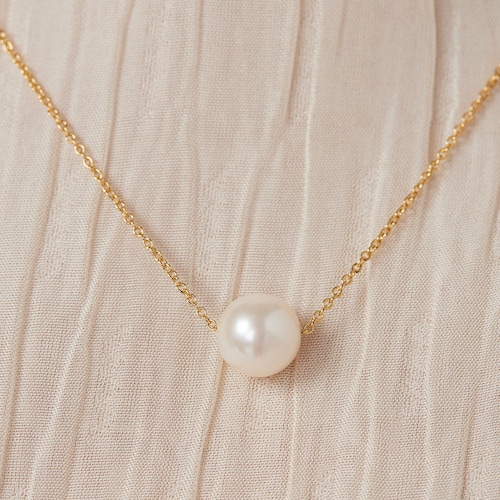 Silver Vermeil Gloss Necklace with Pearl