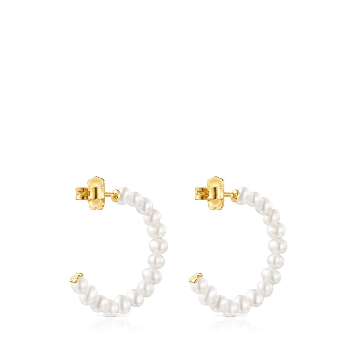 Small Gloss hoop Earrings with Pearls