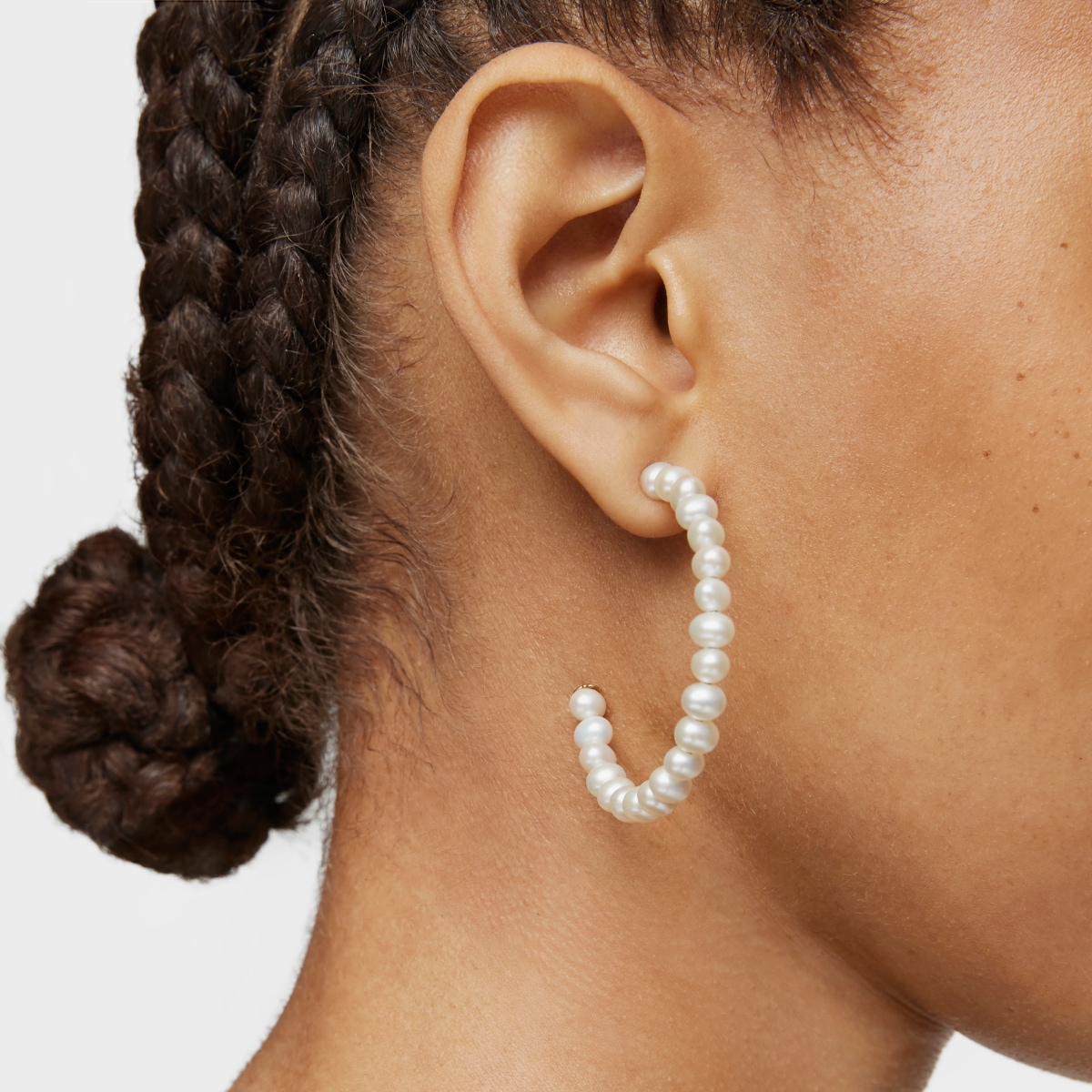 Gloss hoop earrings with Pearls