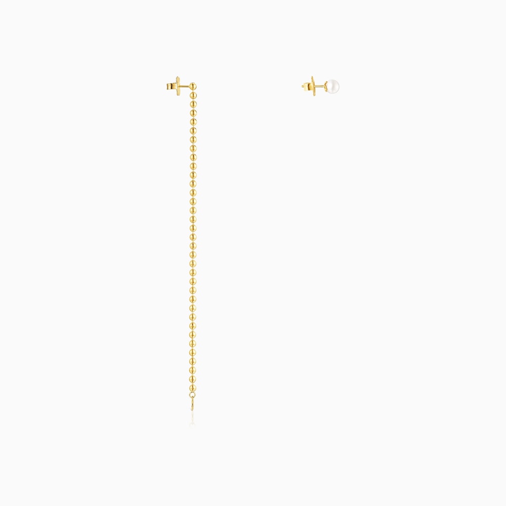 Asymmetrische Ohrringe Gloss aus Vermeil-Silber mit Perle