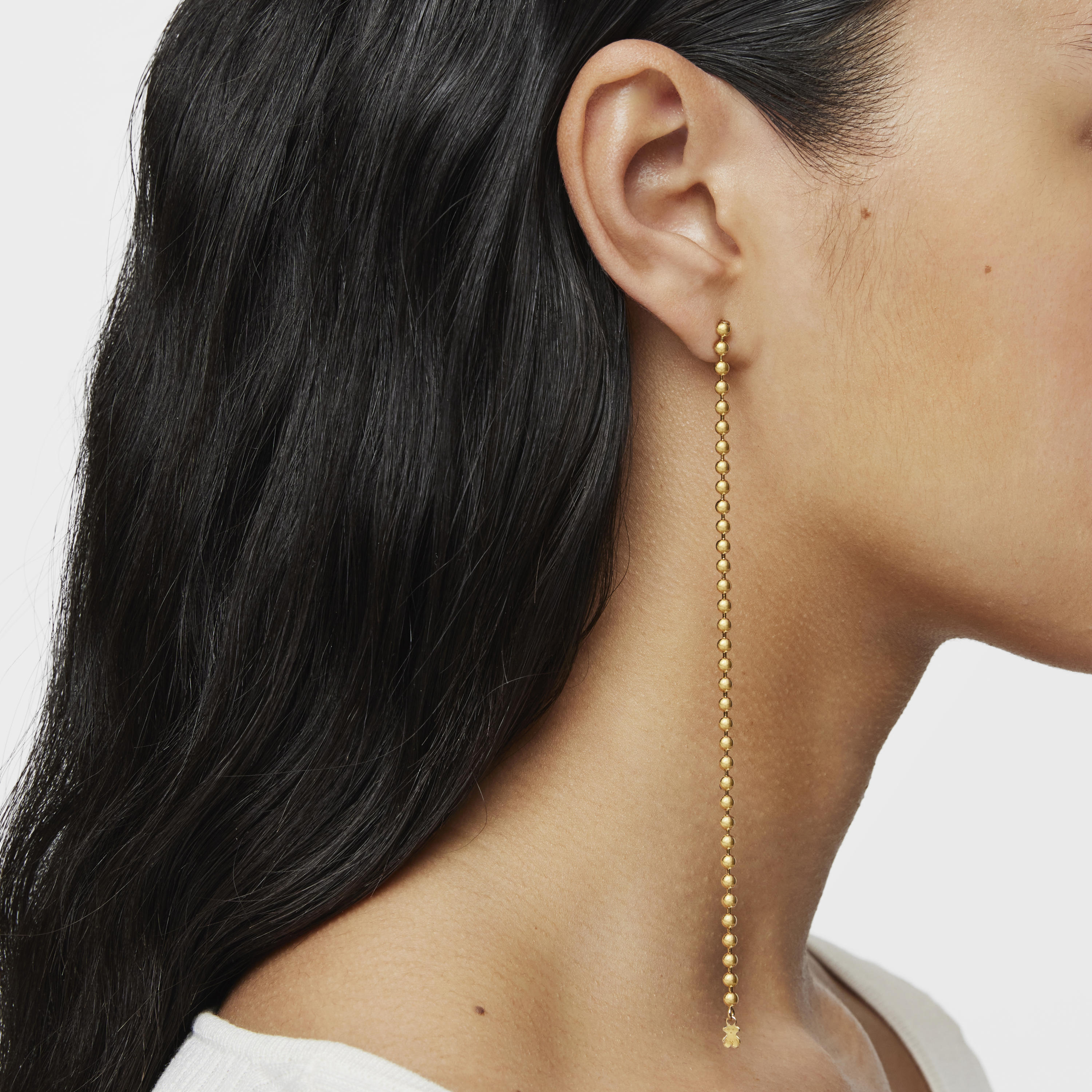 Silver Vermeil Gloss asymmetric Earrings with Pearl