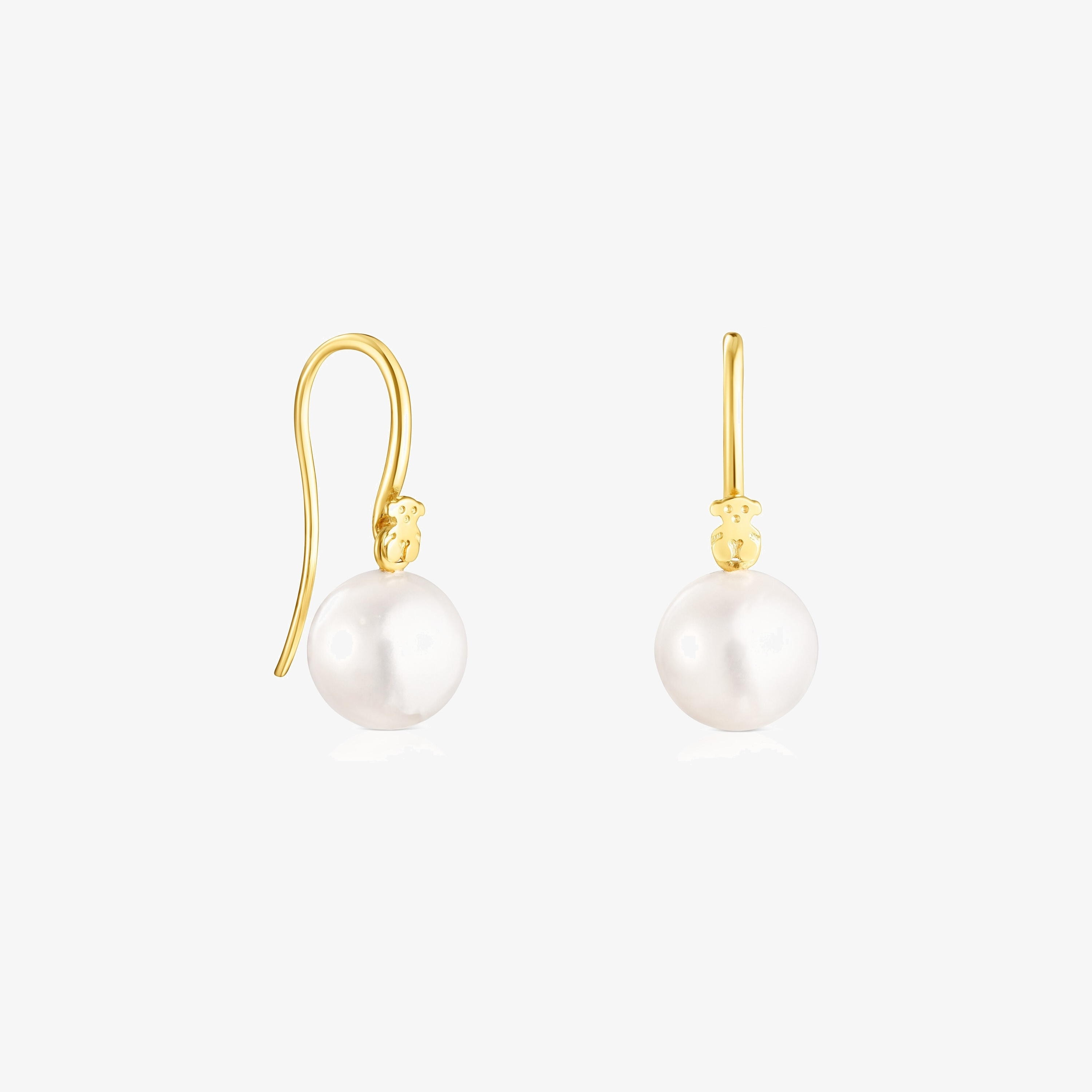 Short 18K gold vermeil Gloss Earrings with Pearl