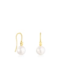 Short Silver Vermeil Gloss Earrings with Pearl