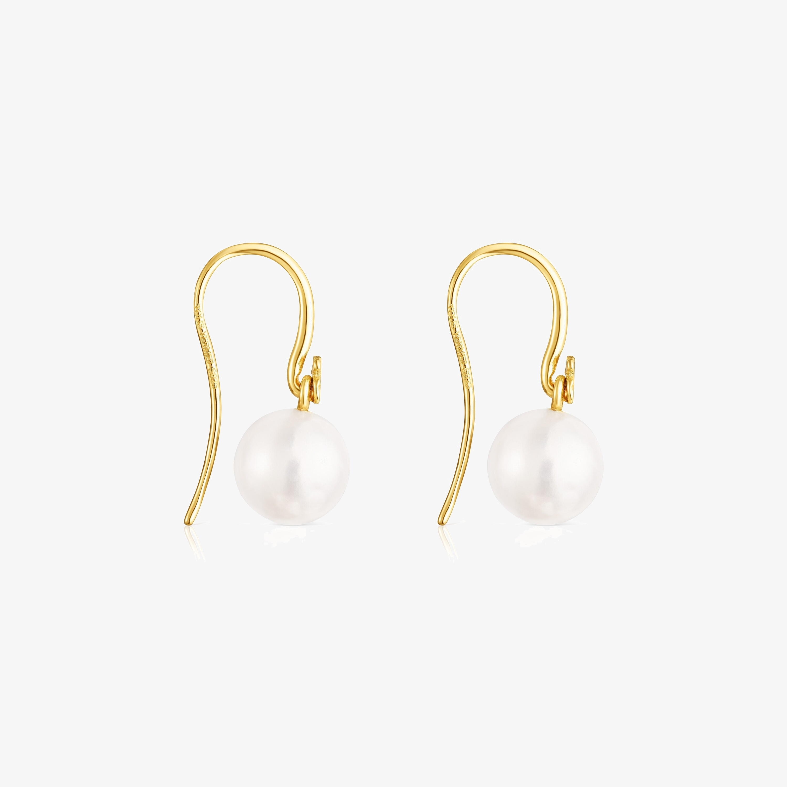 Short 18K gold vermeil Gloss Earrings with Pearl