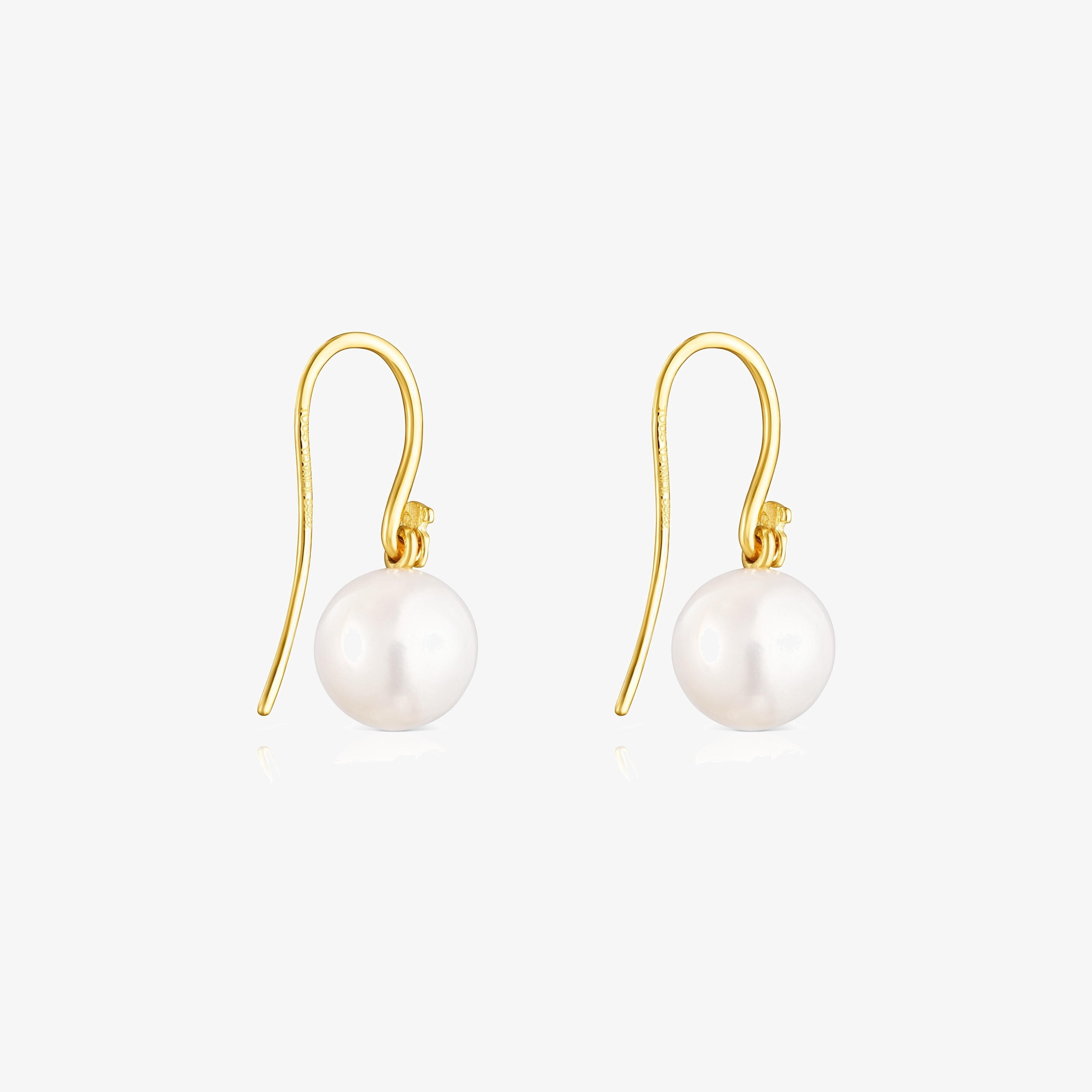 Short 18K gold vermeil Gloss Earrings with Pearl
