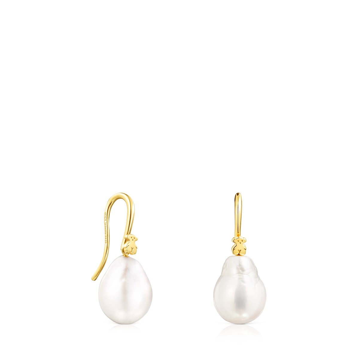 Silver Vermeil Gloss droplet Earrings with Pearl