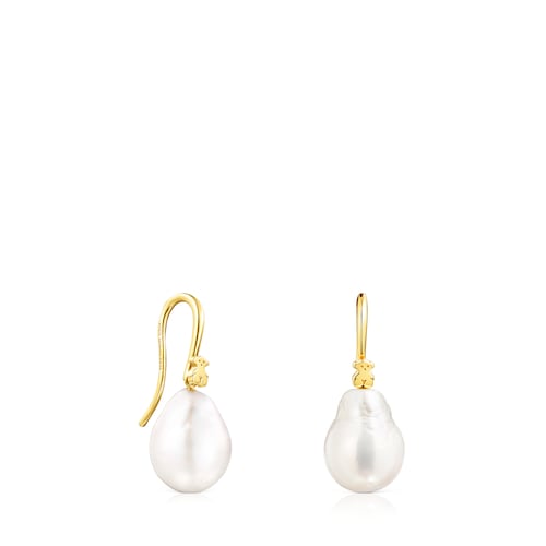 Silver Vermeil Gloss droplet Earrings with Pearl