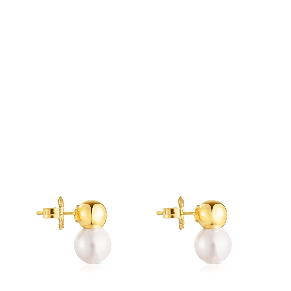Silver Vermeil Gloss Earrings with large Pearl