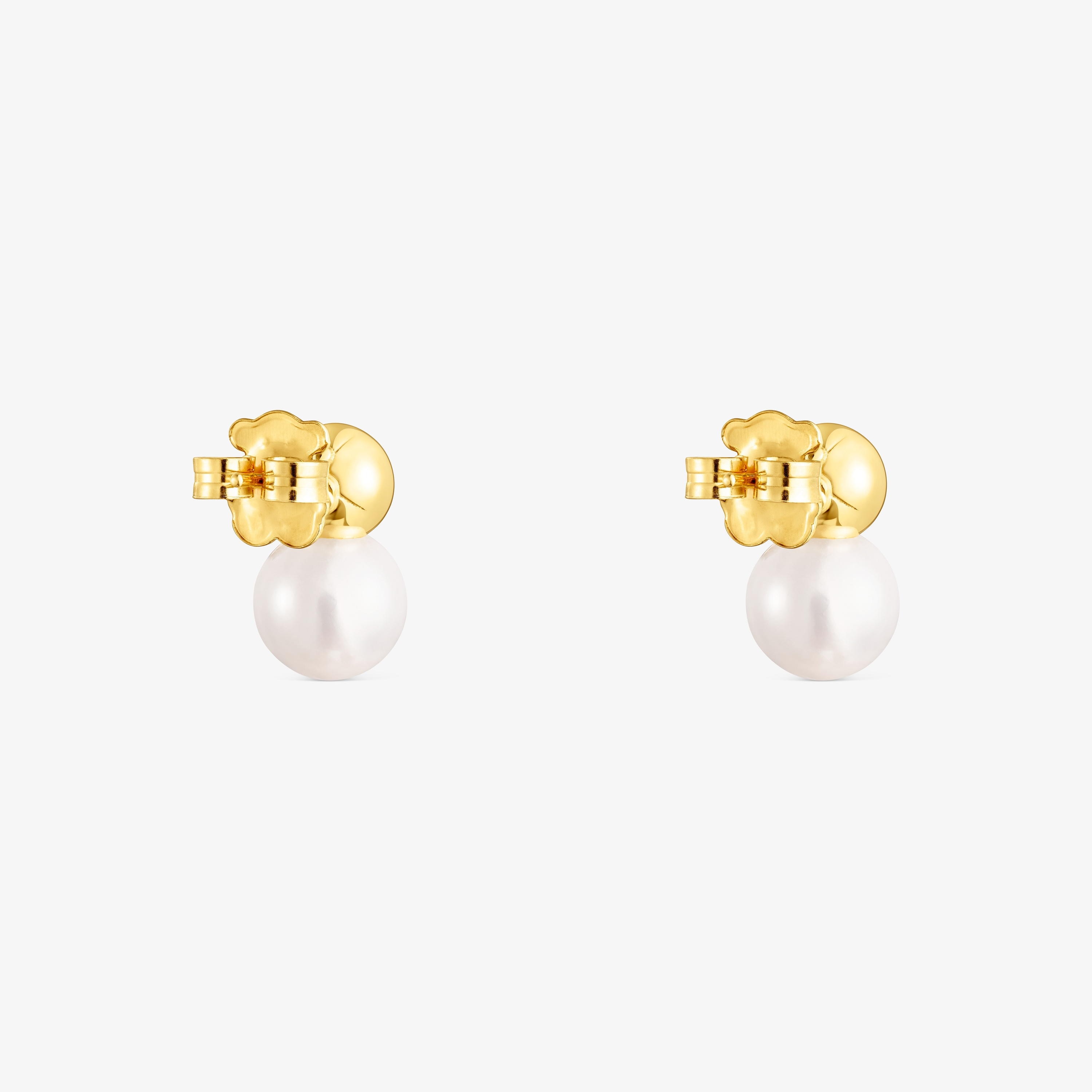 18K gold vermeil Gloss Earrings with large Pearl
