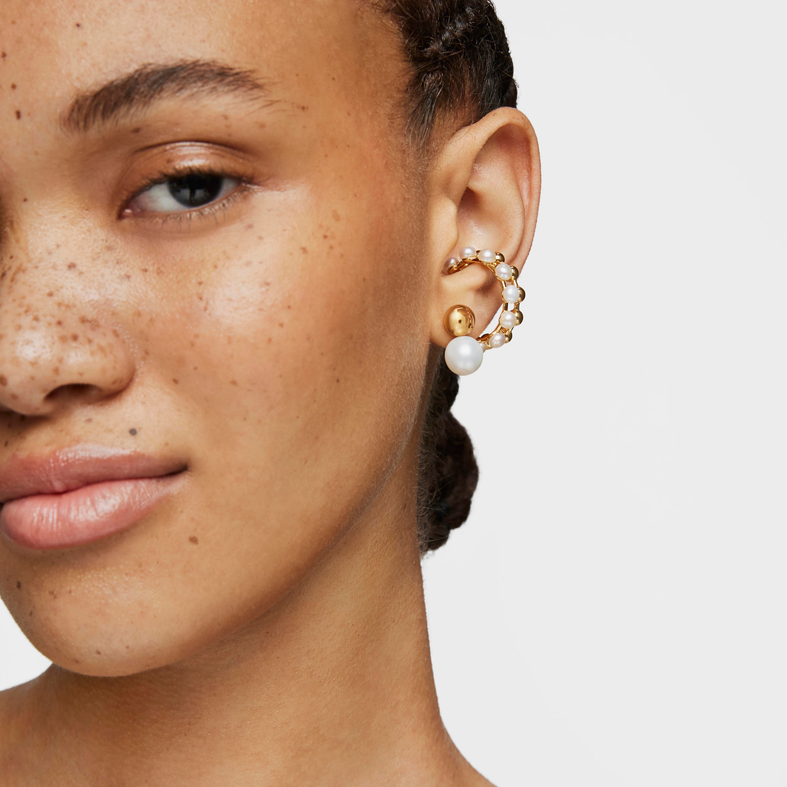 18K gold vermeil Gloss Earrings with large Pearl