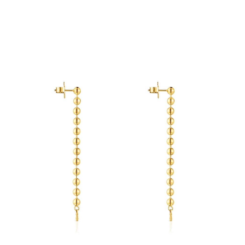 Brincos compridos Gloss em Prata vermeil