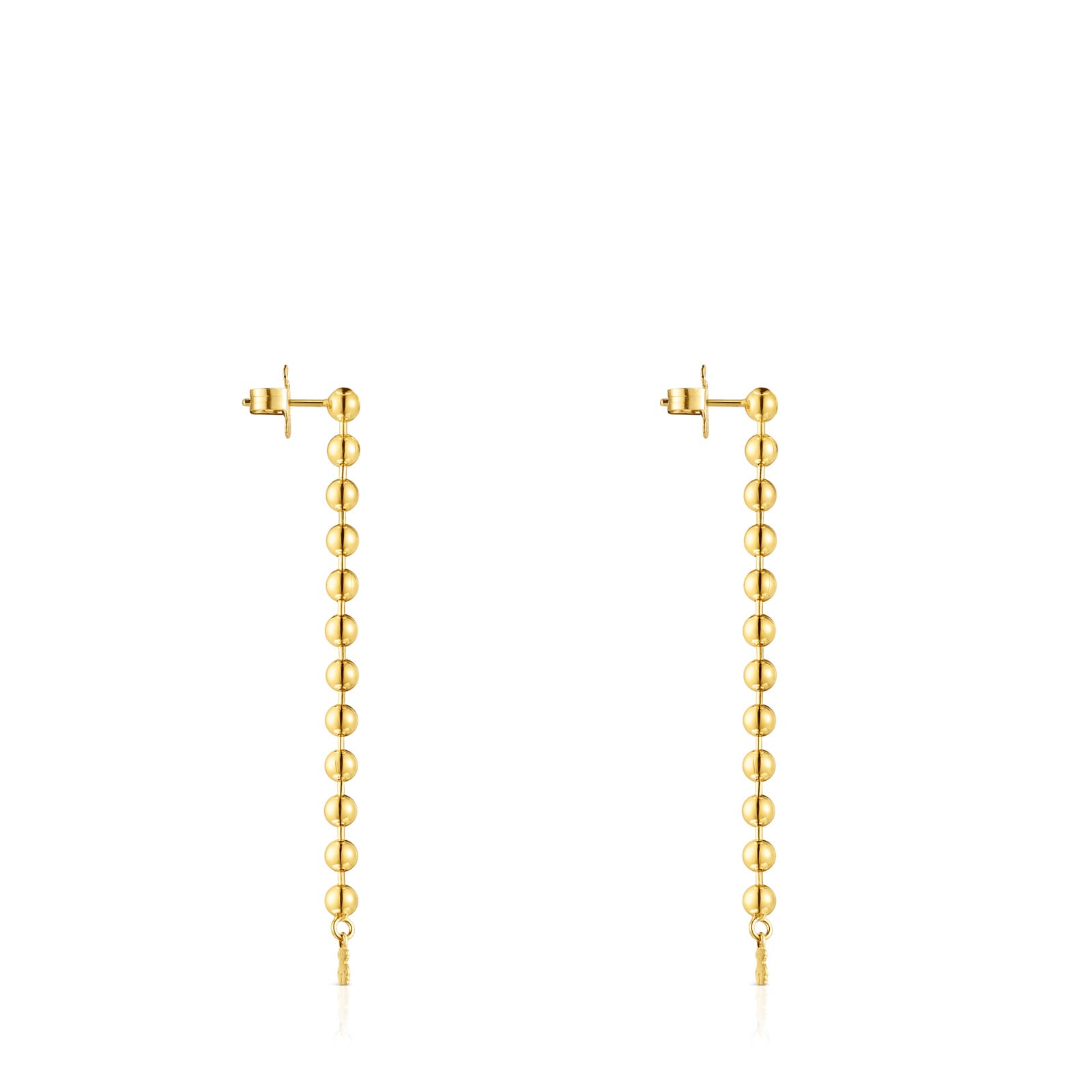 Pendientes largos con baño de oro 18 kt sobre plata Gloss