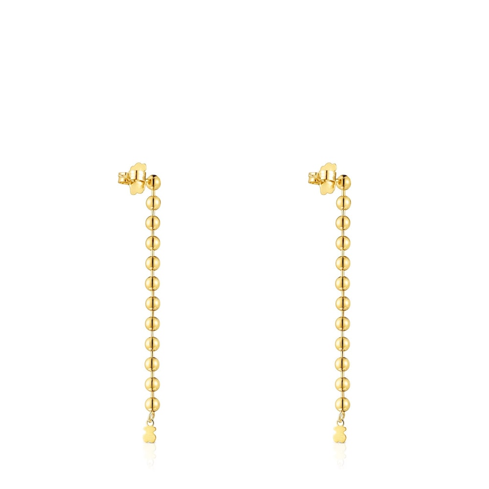 Brincos compridos Gloss em Prata vermeil