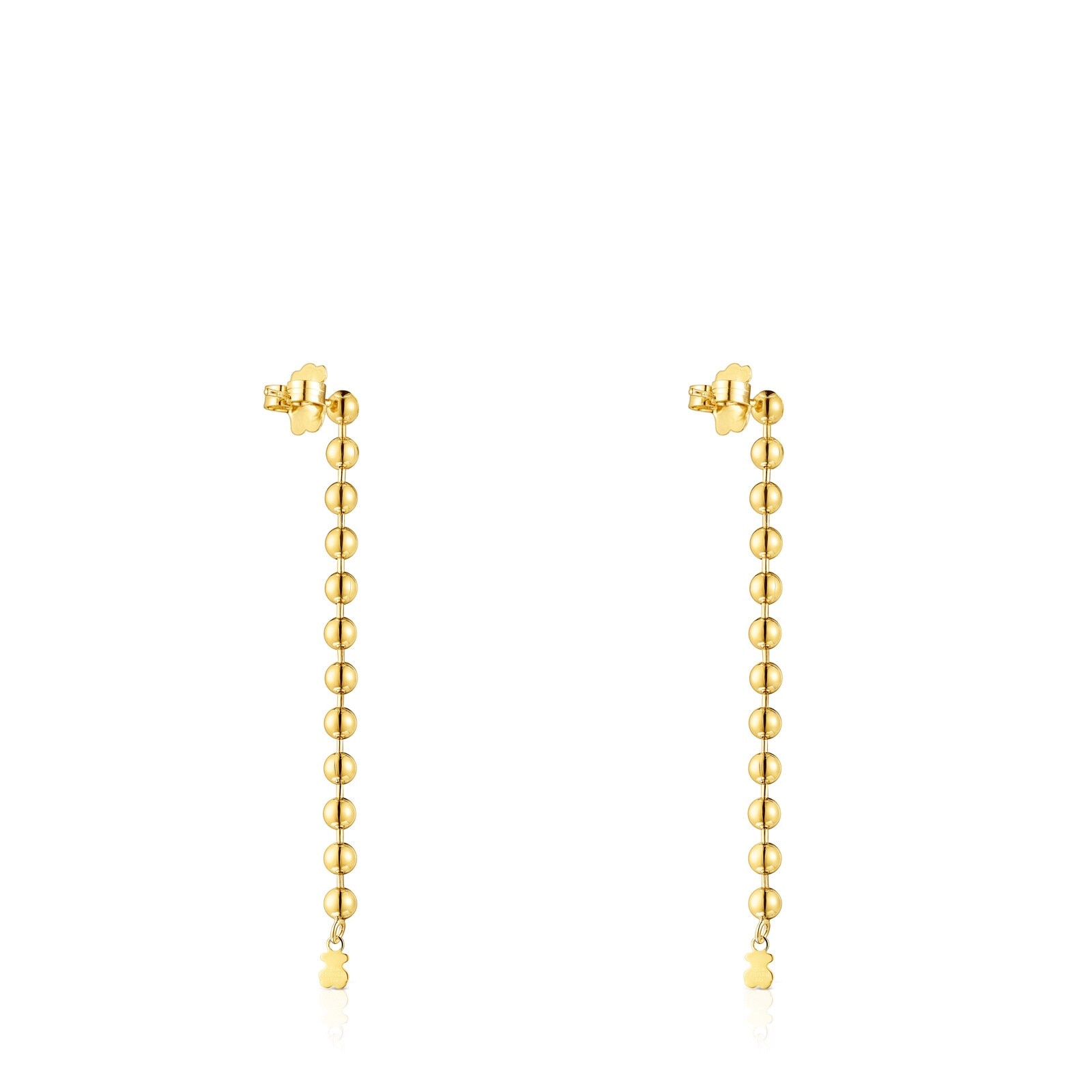 Pendientes largos con baño de oro 18 kt sobre plata Gloss