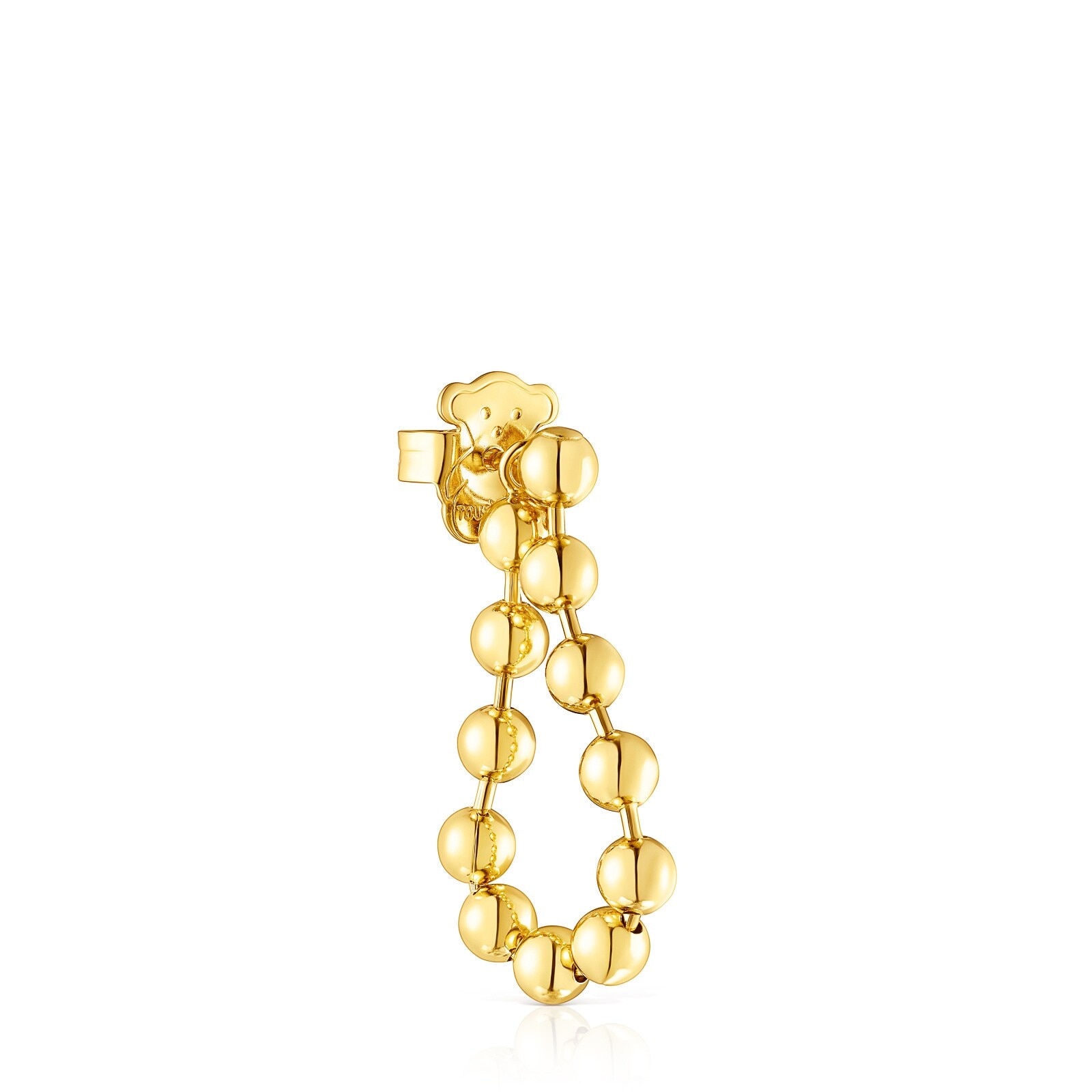 Pendientes largos con baño de oro 18 kt sobre plata Gloss