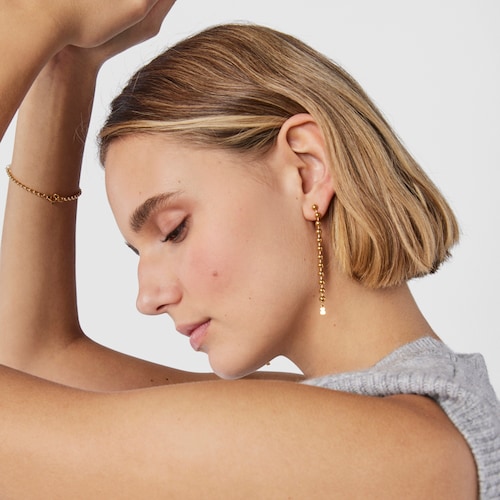Long Silver Vermeil Gloss Earrings