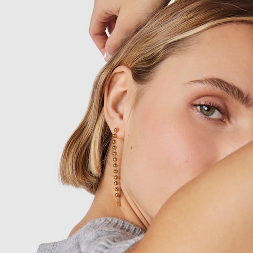 Long Silver Vermeil Gloss Earrings