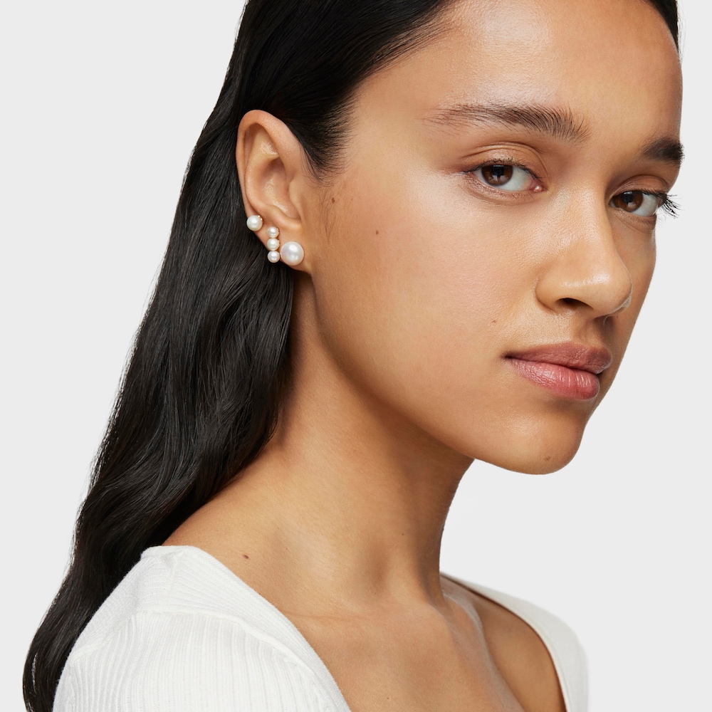 Set of Gloss Earrings with Pearls