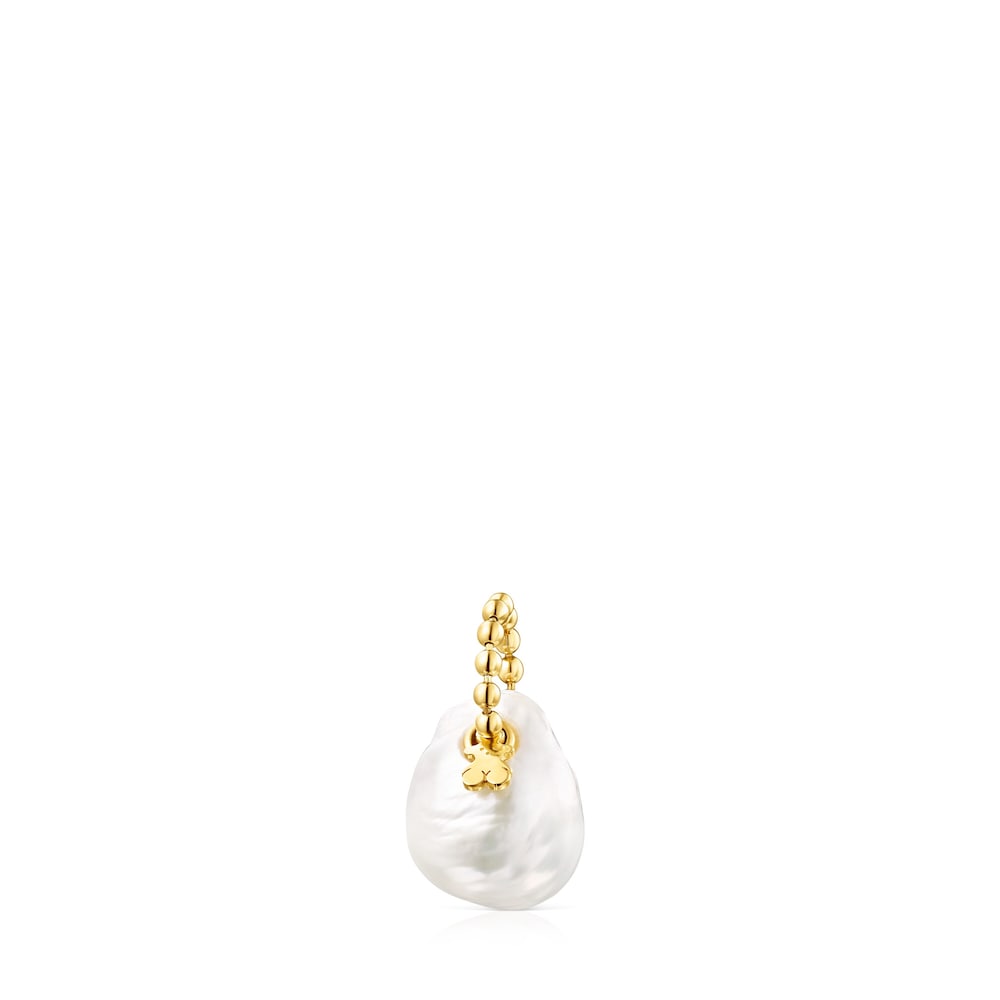 Colgante con baño de oro 18 kt sobre plata y perla Gloss image number 0