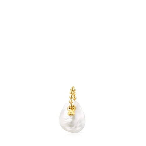 Colgante con baño de oro 18 kt sobre plata y perla Gloss