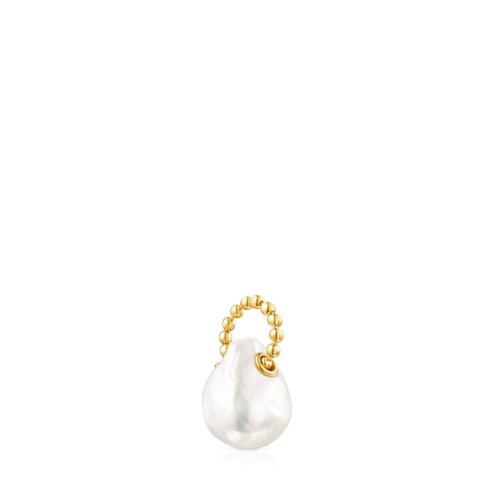 Colgante con baño de oro 18 kt sobre plata y perla Gloss image number 2