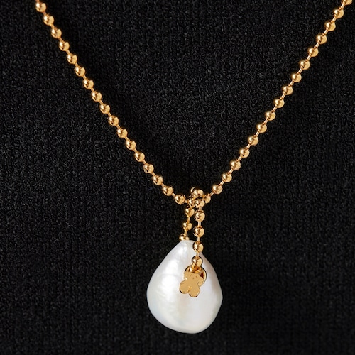 Colgante con baño de oro 18 kt sobre plata y perla Gloss