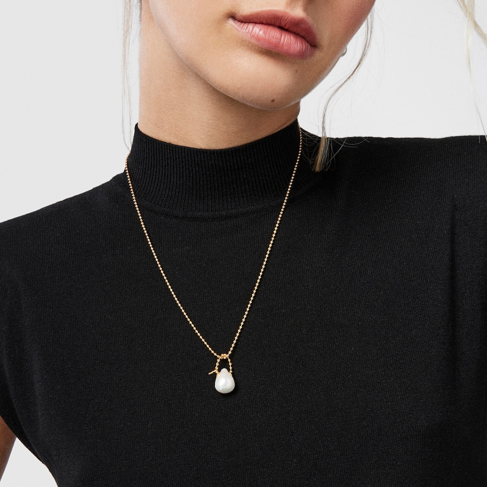 18K gold vermeil Gloss Pendant with Pearl