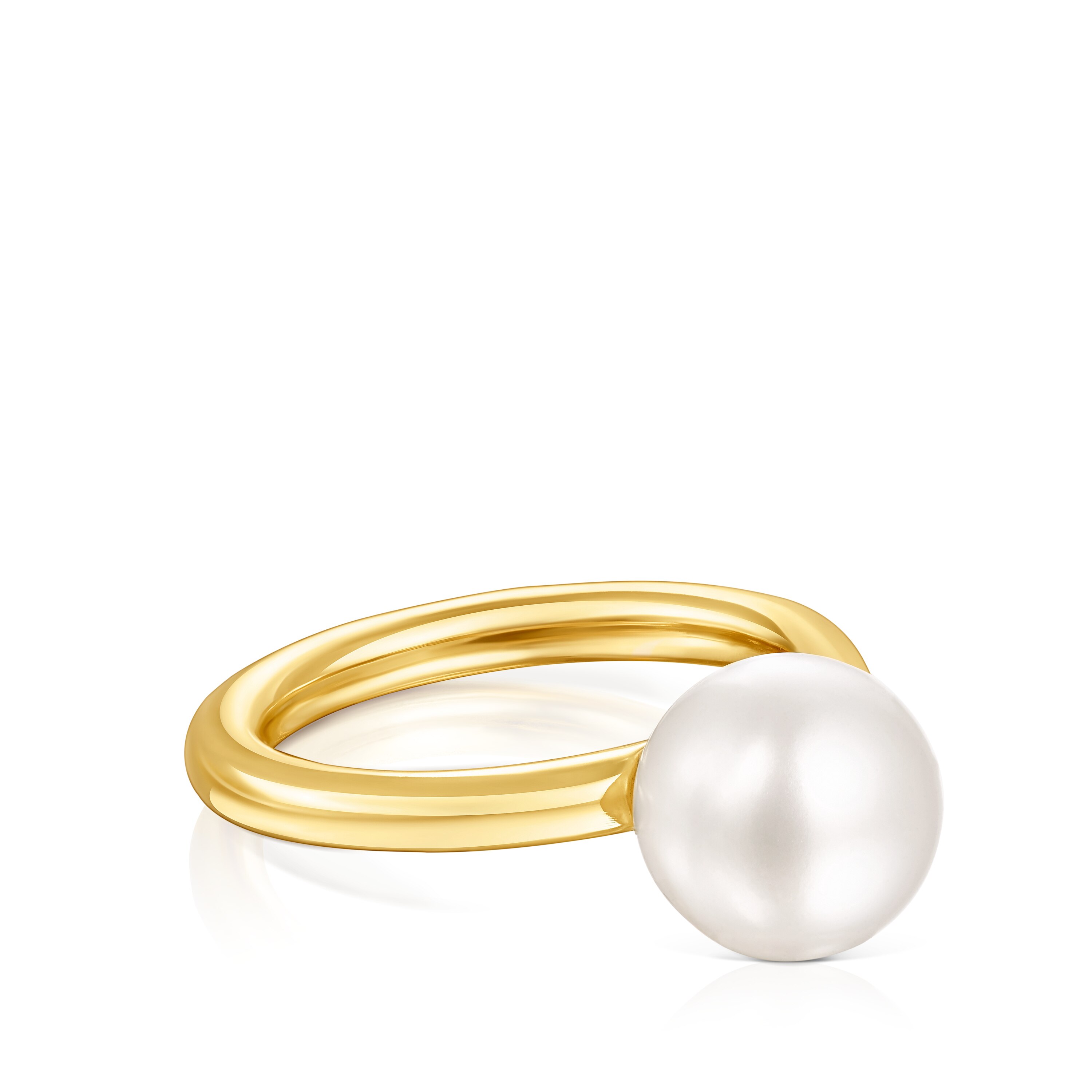 Silver Vermeil Gloss Ring with Pearl