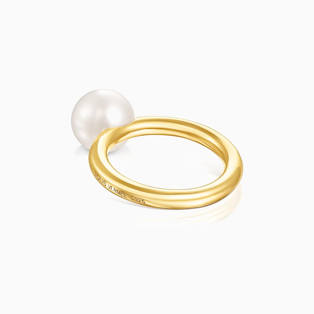 18K gold vermeil Gloss Ring with Pearl