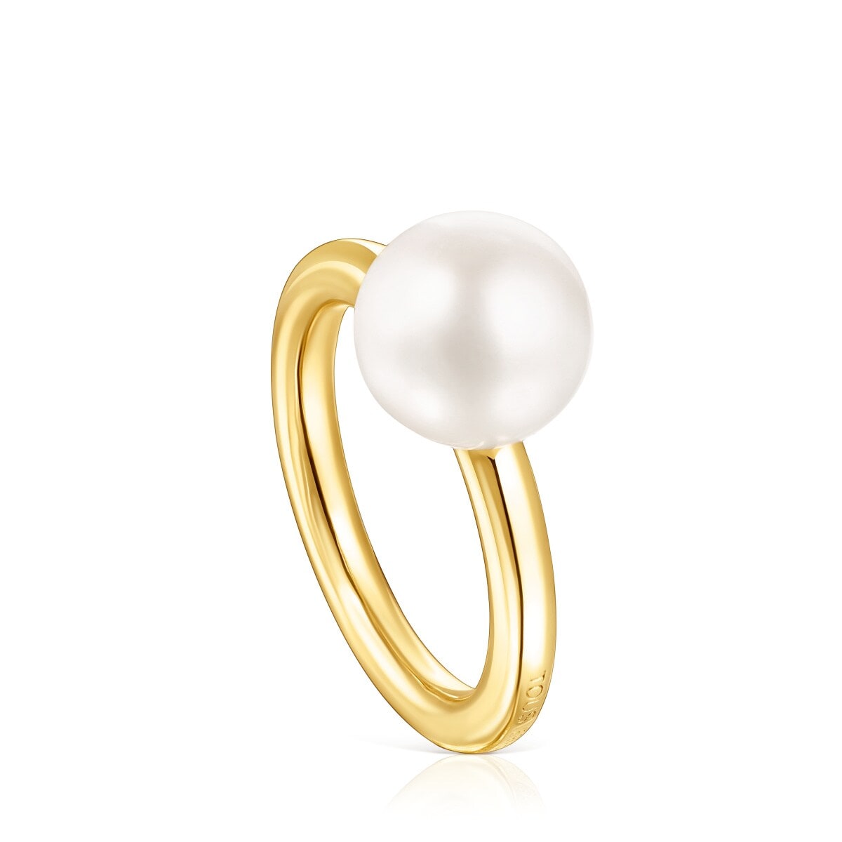 Silver Vermeil Gloss Ring with Pearl