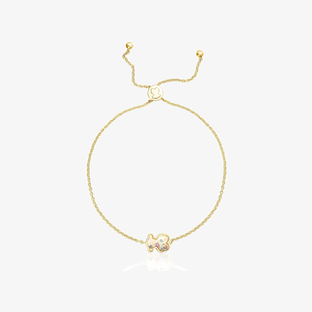 Bracciale con placcatura in oro 18 kt su argento e multi pietre Areia