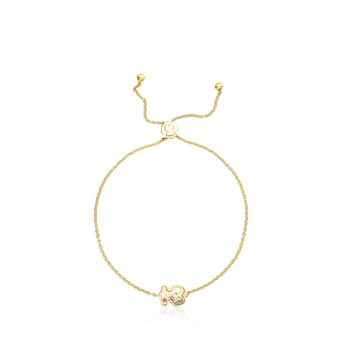 Pulsera con baño de oro 18 kt sobre plata y multi gemas Areia