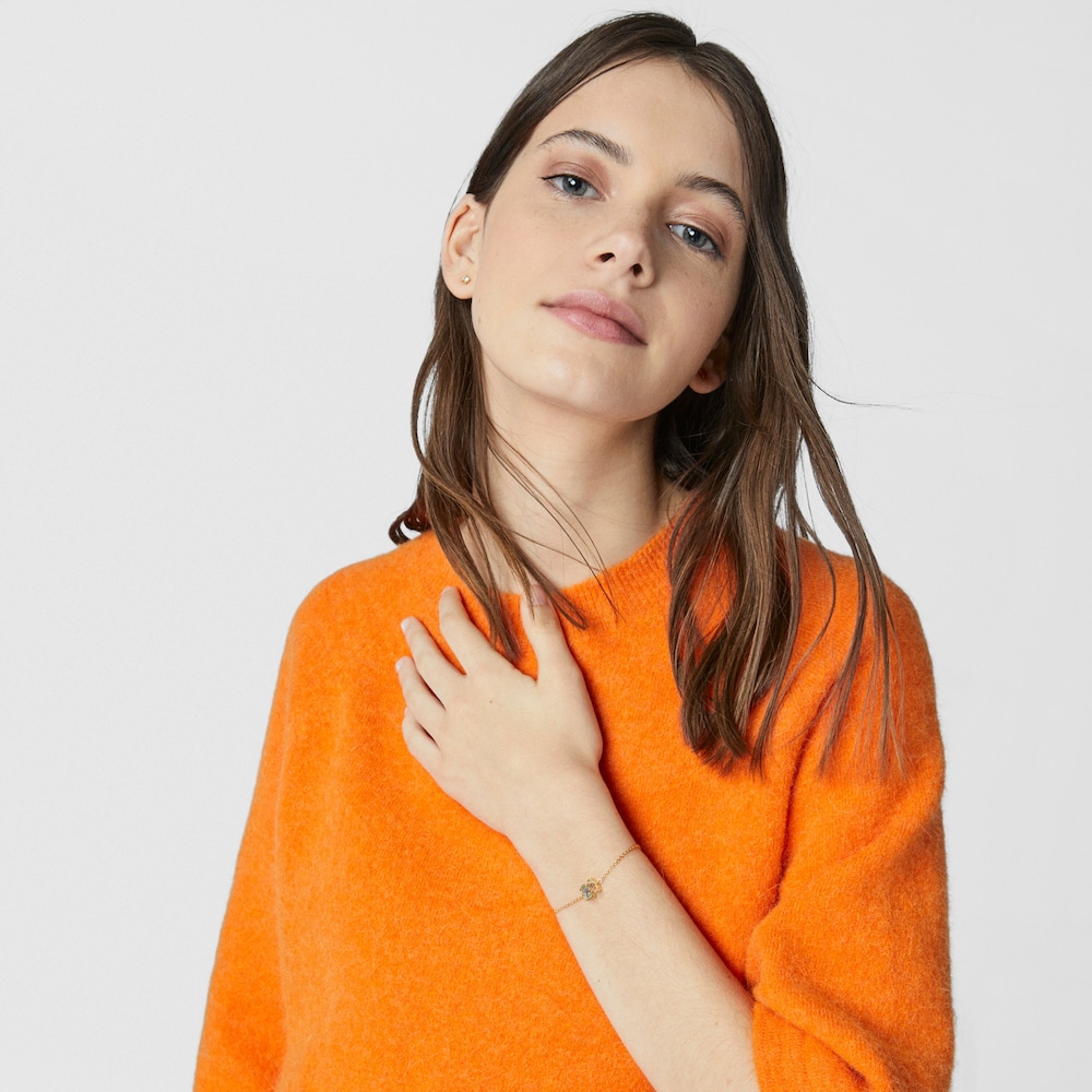 Bracciale con placcatura in oro 18 kt su argento e multi pietre Areia