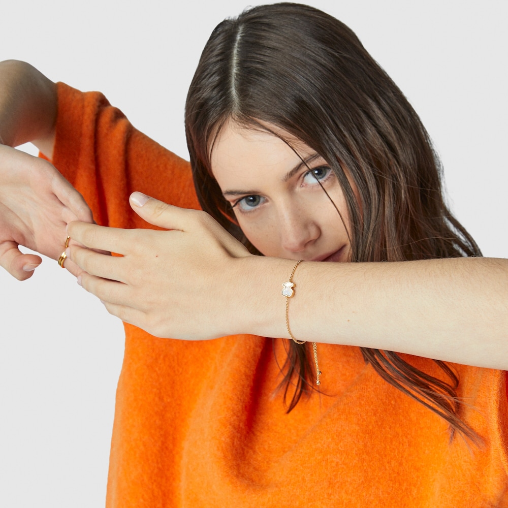 Bracciale con placcatura in oro 18 kt su argento e multi pietre Areia